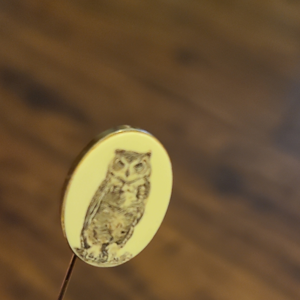 Vintage Owl Stick Pin - Picture 7 of 7